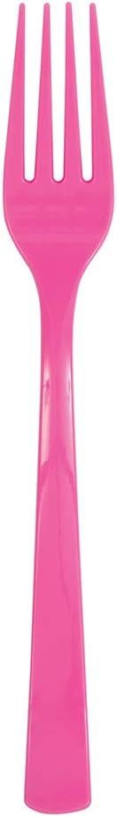 18 Hot Pink Plastic Forks