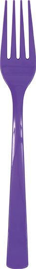 18pcs Neon Purple Plastic Forks