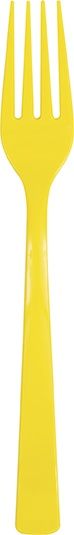 18pcs Neon Yellow Plastic Forks