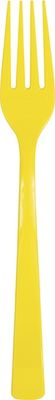 18pcs Neon Yellow Plastic Forks