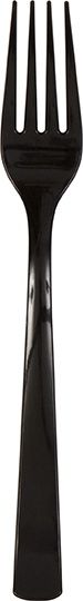 18 Midnight Black Plastic Forks