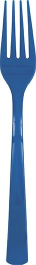 18 Royal Blue Plastic Forks