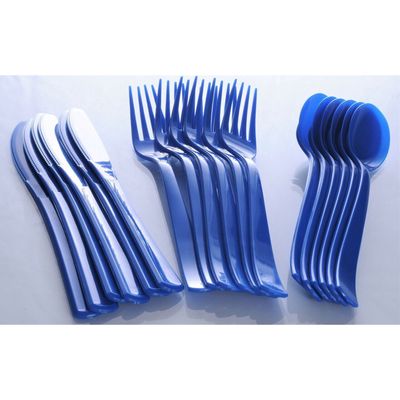 24pcs Plastic Assorted Cutlery (Royal Blue)
