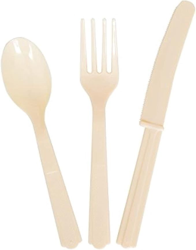 18pcs Plastic Assorted Cutlery (Ivory)