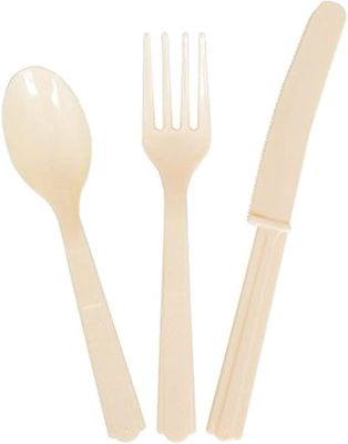 18pcs Plastic Assorted Cutlery (Ivory)