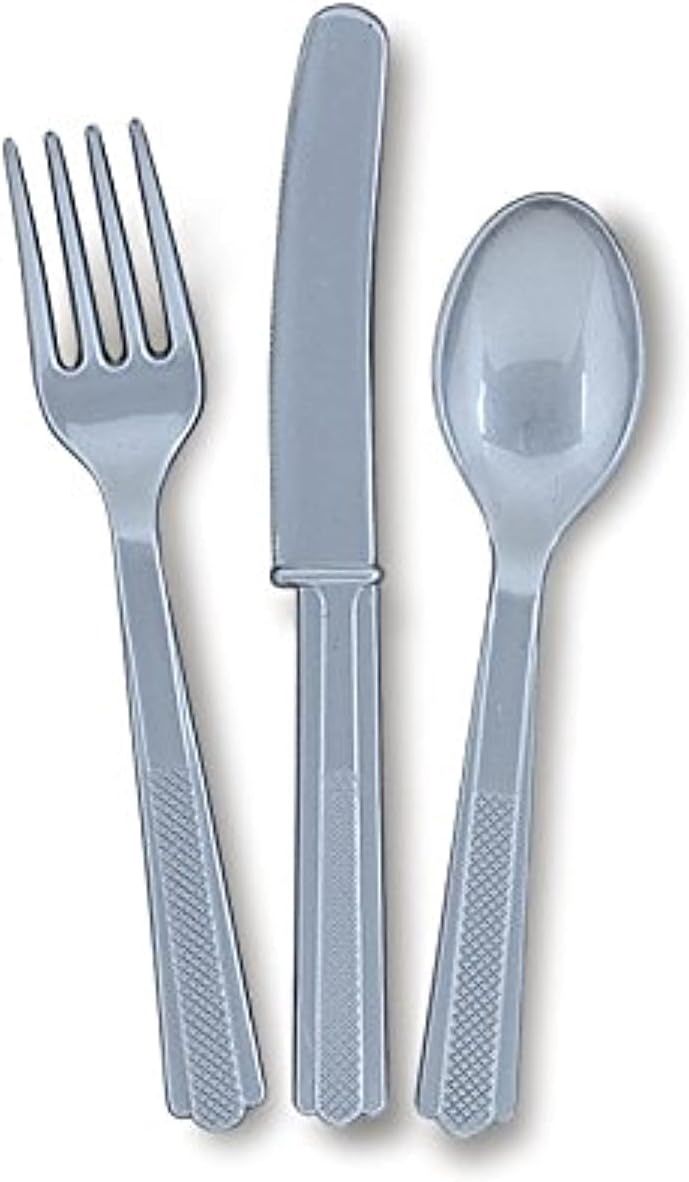 24pcs Plastic Assorted Cutlery (Silver)