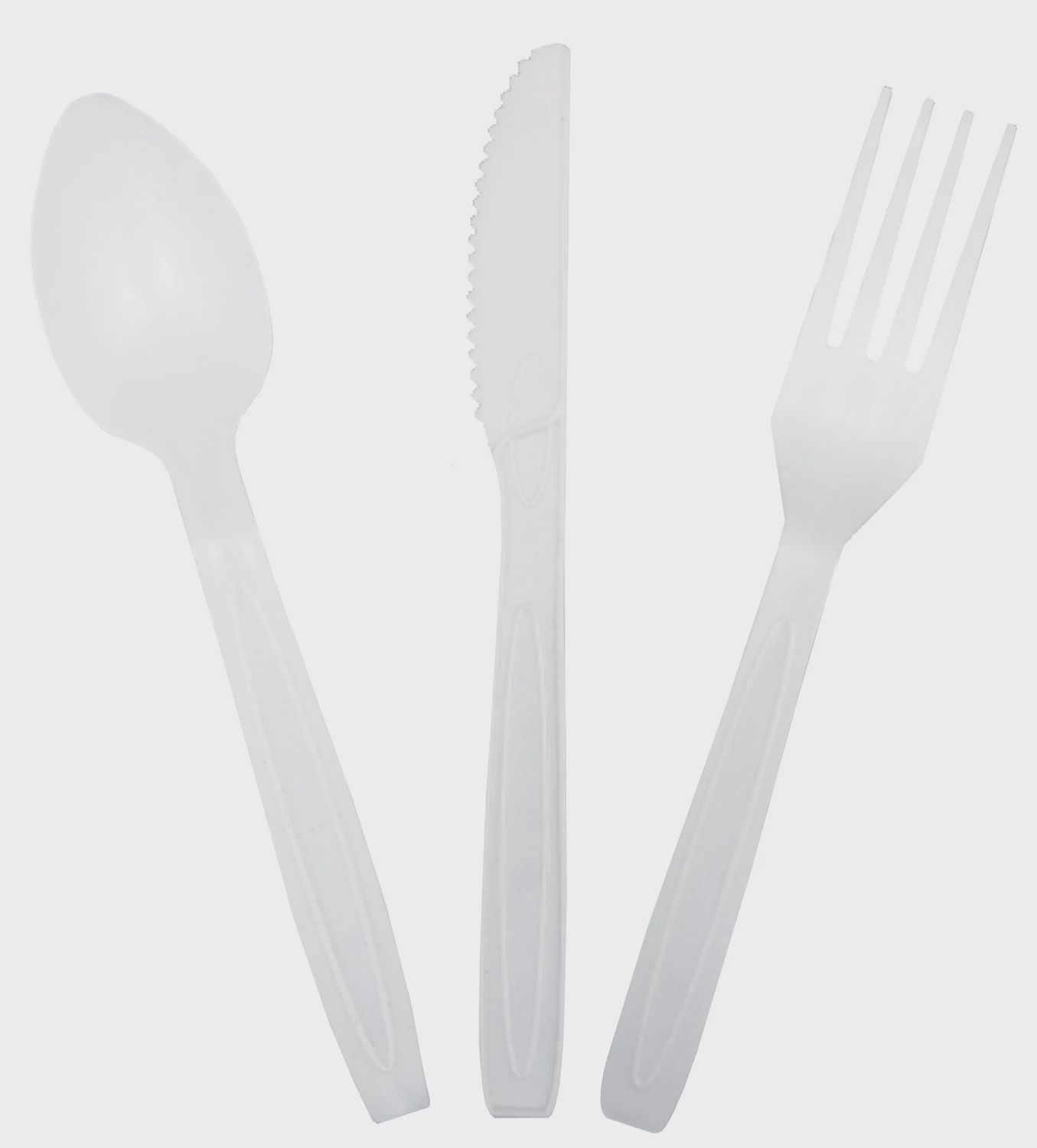 24pcs Plastic Assorted Cutlery (White)