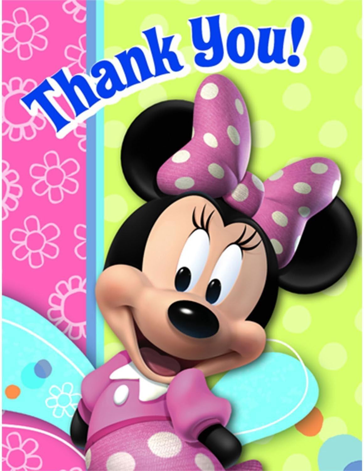 8pcs Minnie Mouse Thank You Cards