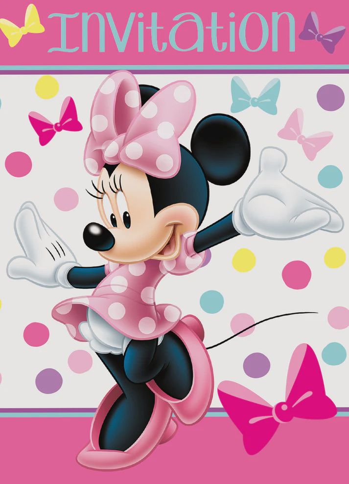 8pcs Minnie Mouse Invitations