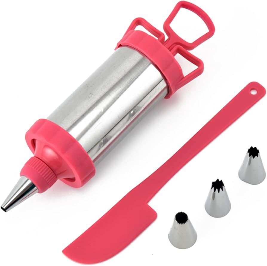High Grade Steel Icing Set, Color: Red