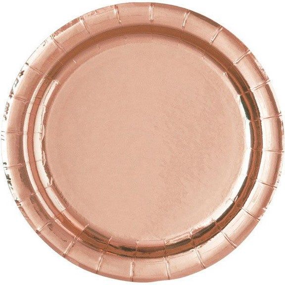 8 Solid Color Rose Gold  7&quot; Plates