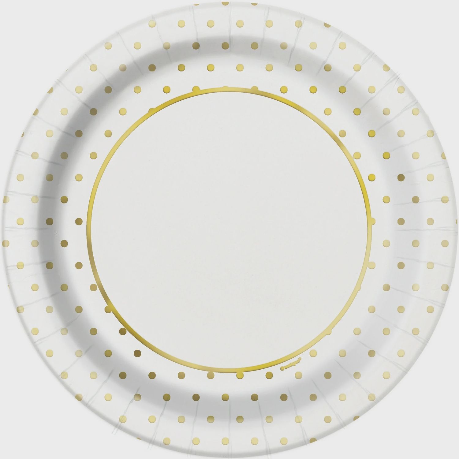 8 Elegant Gold Foil Solid Color Dots 9&quot; Plates