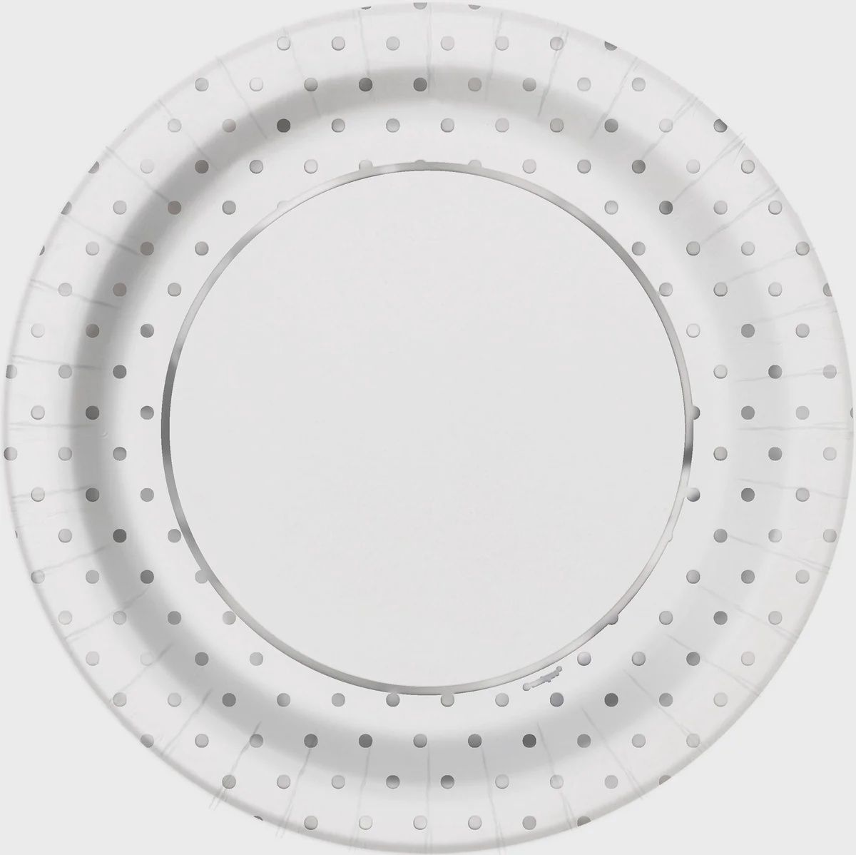 8 Solid Color Elegant Silver Foil Dots 9&quot; Plates