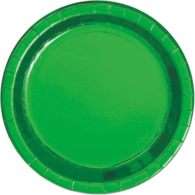 8  Metallic Solid Color Green 7&quot; Plates