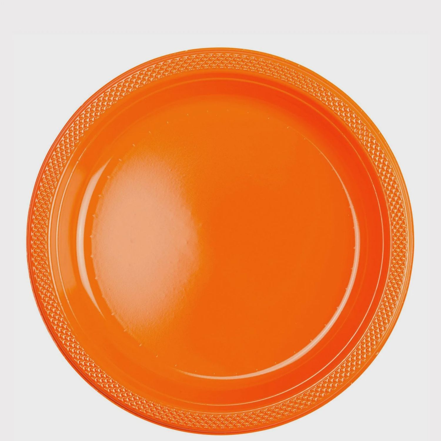 8pcs 9&quot; Solid Color Orange Plastic Plates