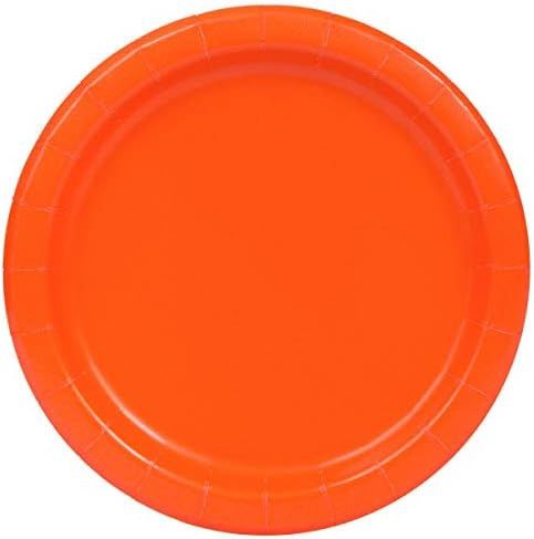20pcs Pumpkin Orange Solid Color 7&quot; Plates