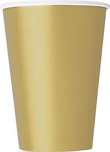 10pc 12oz Solid Color Gold Cups