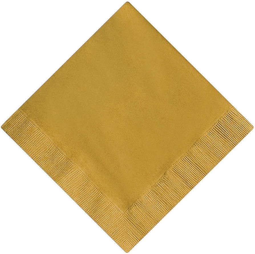 20pcs Gold Solid Color Beverage Napkins