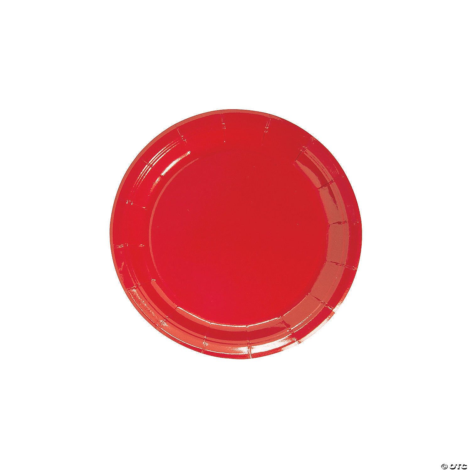 8pcs Metallic Solid Color Red 7&quot; Plates