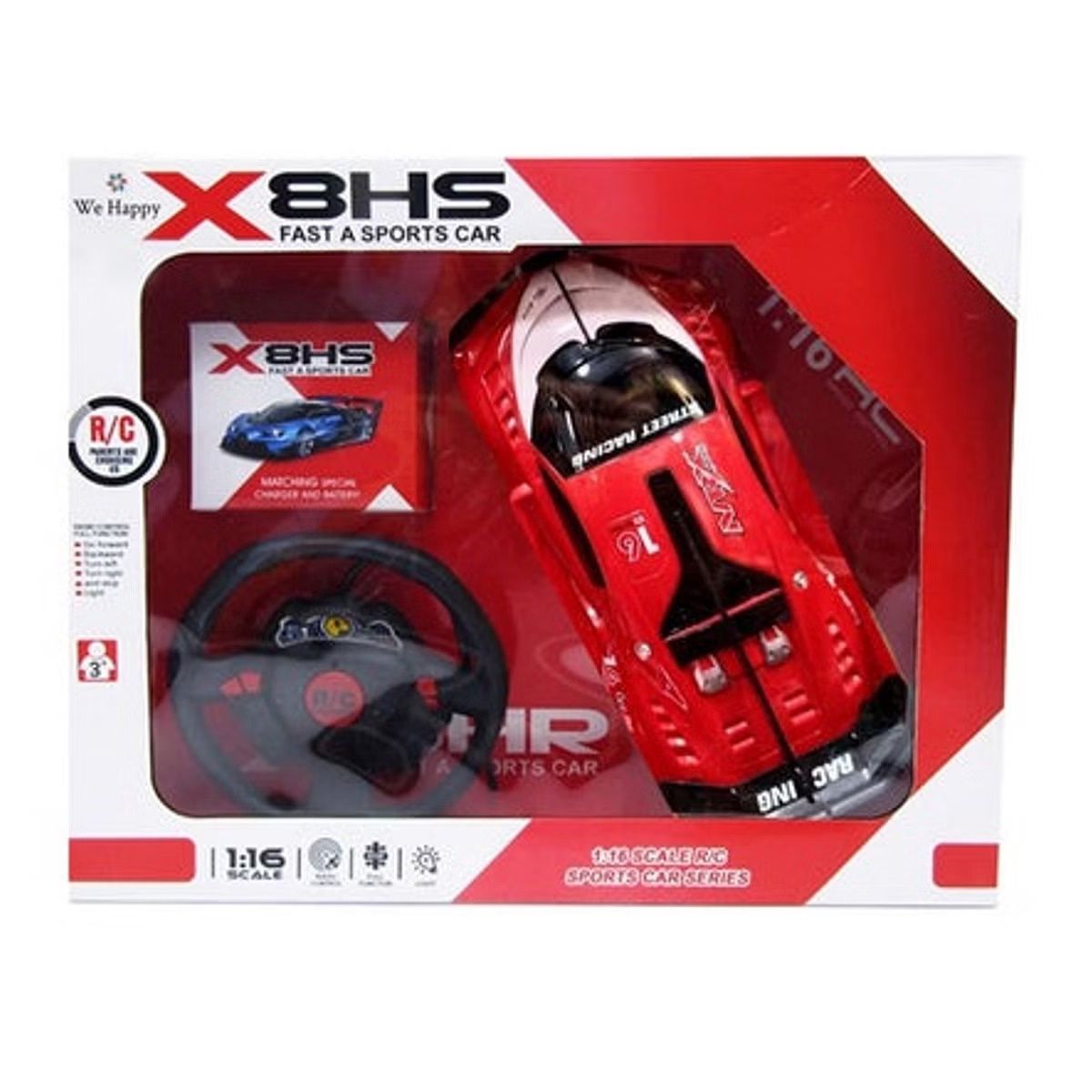 X8HS Sports Car Series 1:16scale, Color: Red