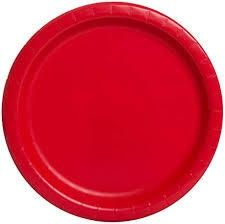 20pcs Ruby Red Solid Color 7&quot; Plates