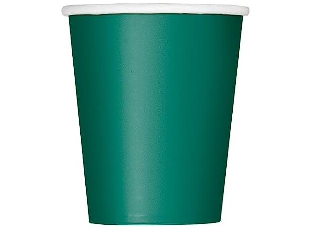 14pcs Forest Green Solid Color 9oz Cups