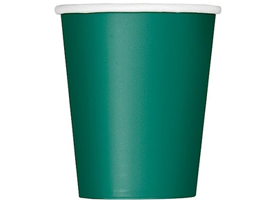 14pcs Forest Green Solid Color 9oz Cups