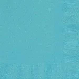 20pcs Terrific Teal Solid Color Beverage Napkins