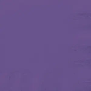 20pcs Neon Purple Solid Color Beverage Napkins