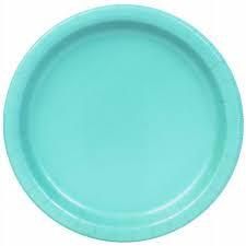 20pcs Terrific Teal Solid Color 7&quot; Plates