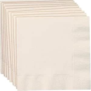 20pcs Ivory Solid Color Beverage Napkins
