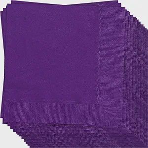 20pcs Solid Color Deep Purple Beverage Napkins