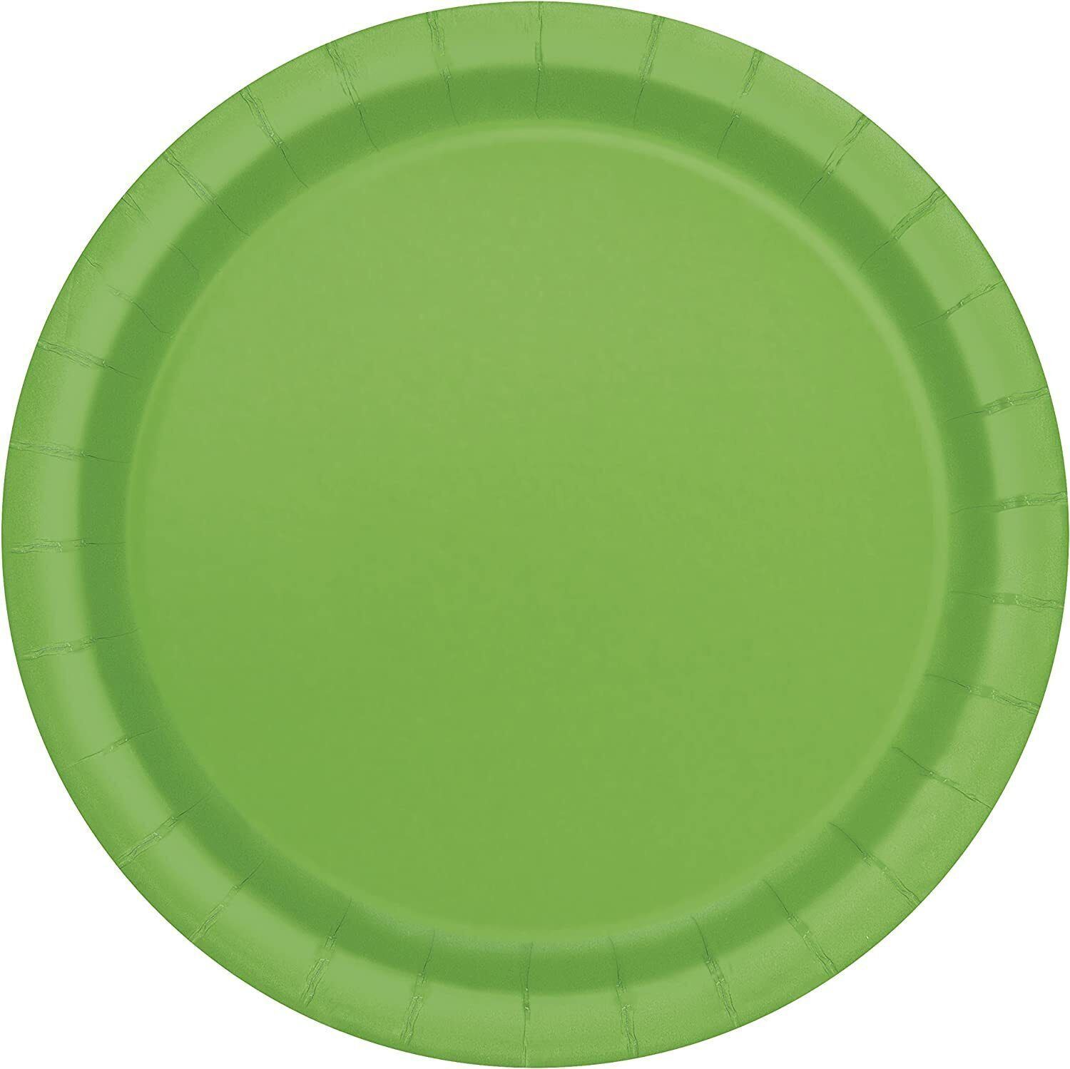16pcs Lime Green Solid Color 9&quot; Plates