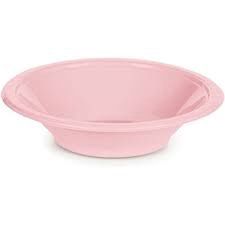 8PCS SOLID COLOR PLASTIC BOWLS PASTEL PINK