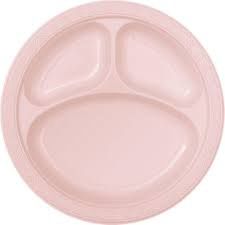 7PCS 9&quot; PLASTIC PLATES PASTEL PINK