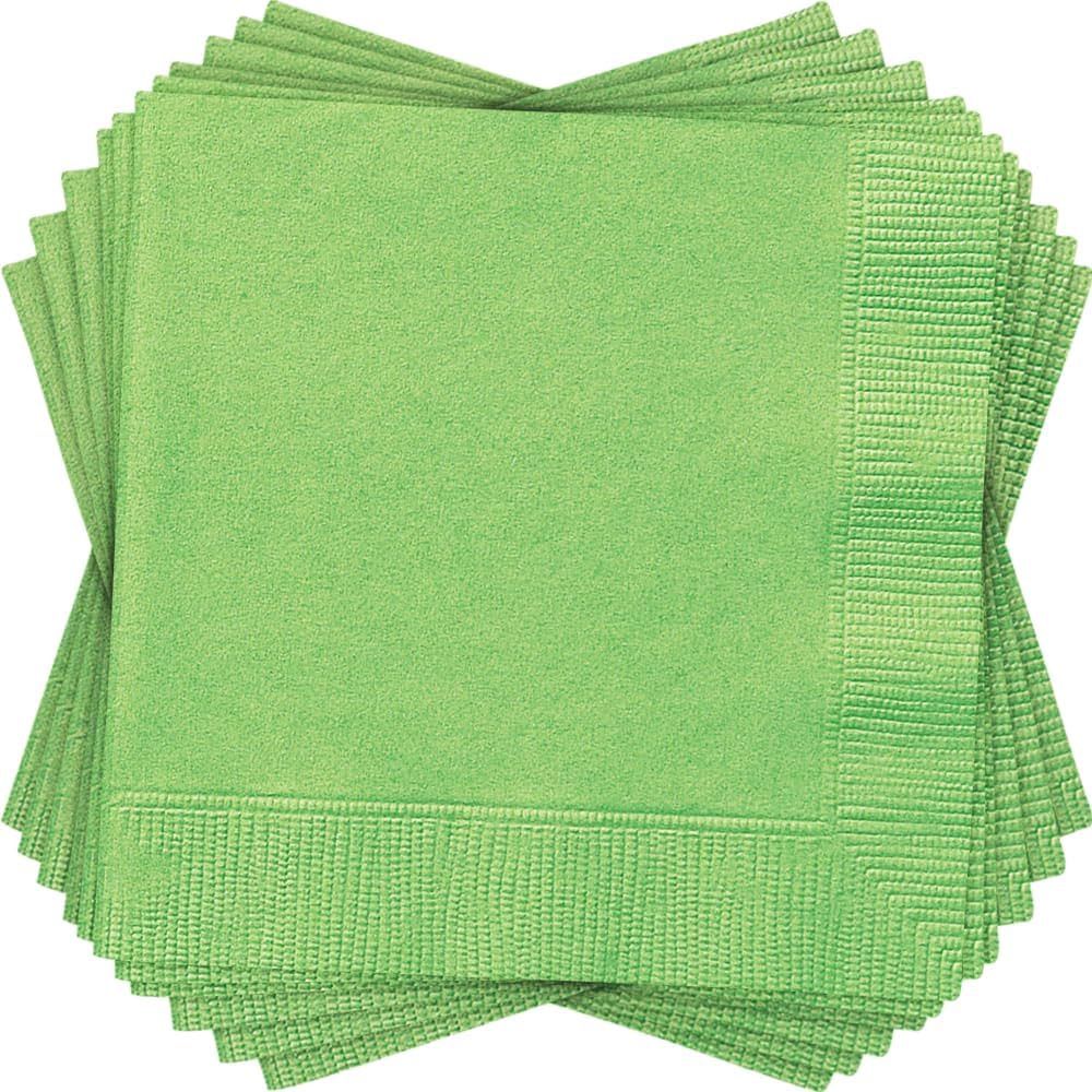 20pcs Lime Green Solid Color Beverage Napkins