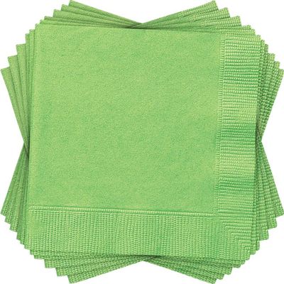 20pcs Lime Green Solid Color Beverage Napkins