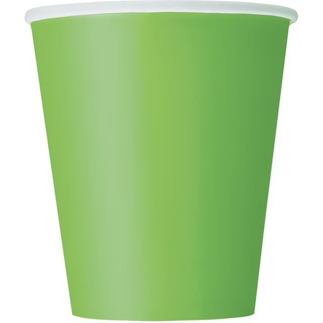 14pcs 9oz Lime Green Solid Color Cups