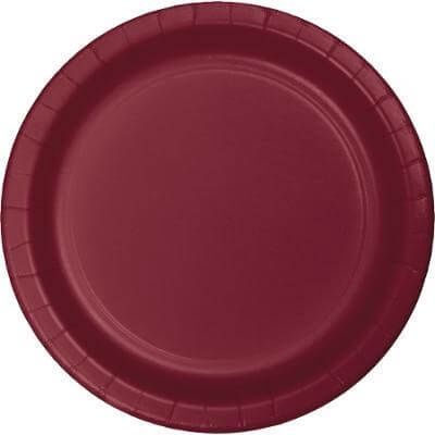 8PCS SOLID COLOR BURGUNDY 7IN PLATES