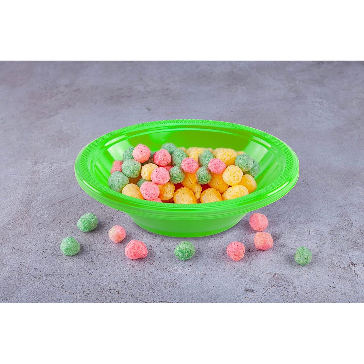 8PCS SOLID COLOR LIME GREEN PLASTIC BOWLS
