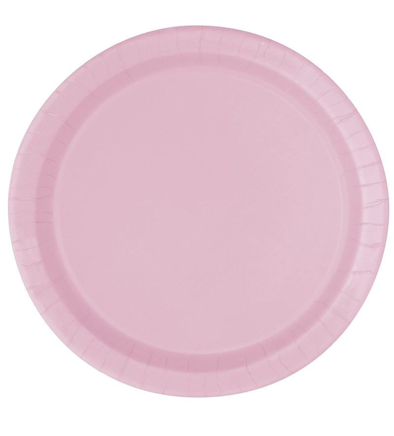 20pcs Lovely Pink Solid Color  7&quot; Plates
