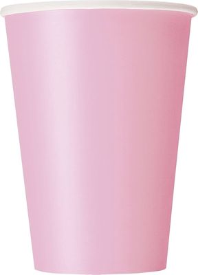 10pcs Solid Color 12oz Lovely Pink Cups