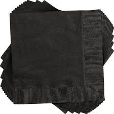 20pcs Solid Color Black Beverage Napkins