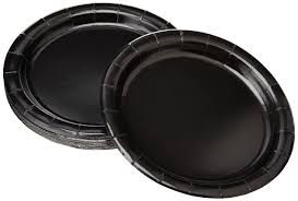 20pcs 7&quot; Midnight Black Solid Color Plates