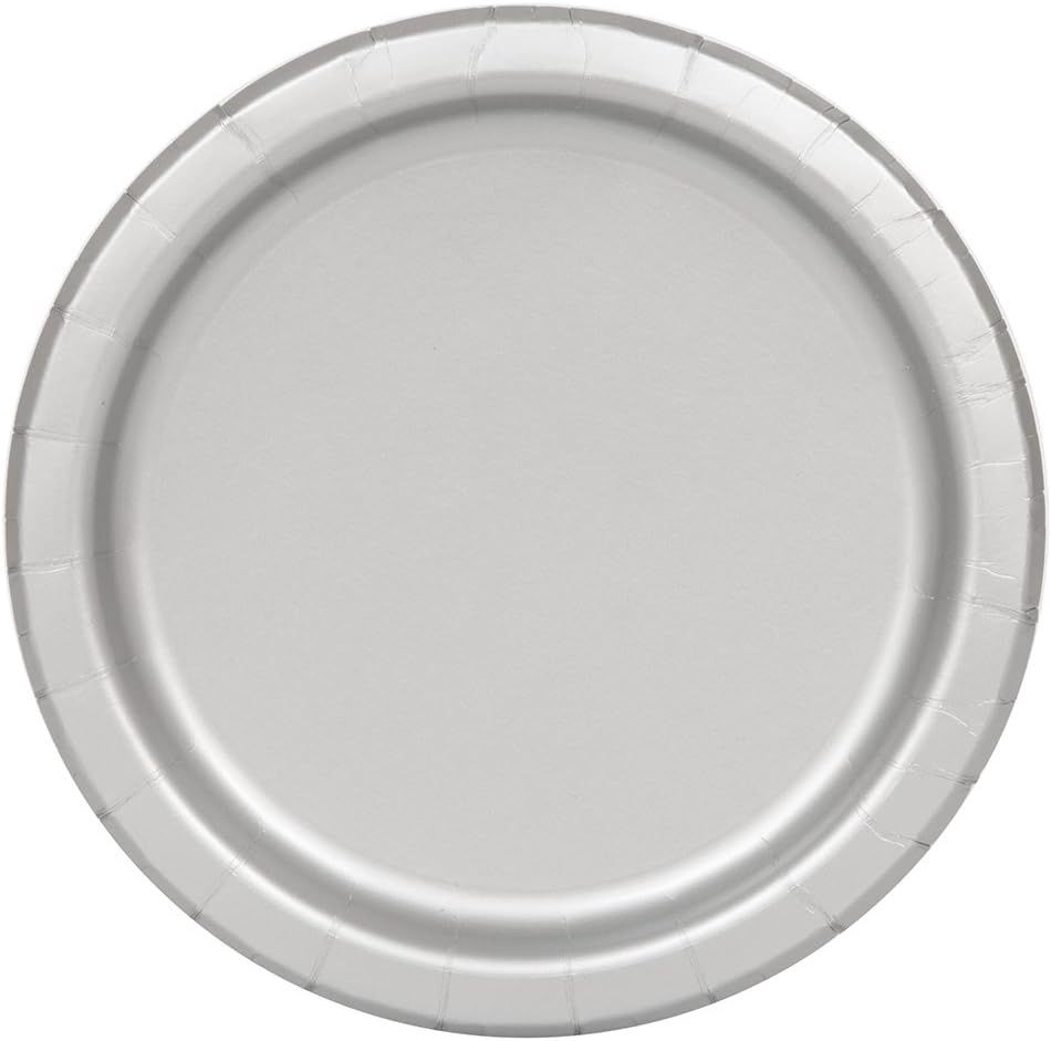 16pcs Silver Solid Color 9&quot; Plates