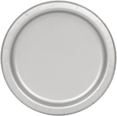 16pcs Silver Solid Color 9&quot; Plates