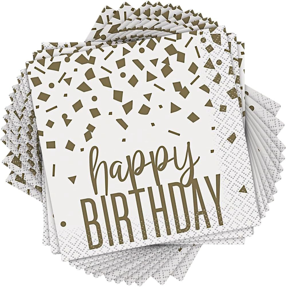 16 CONFETTI GOLD LUNCHEON NAPKINS