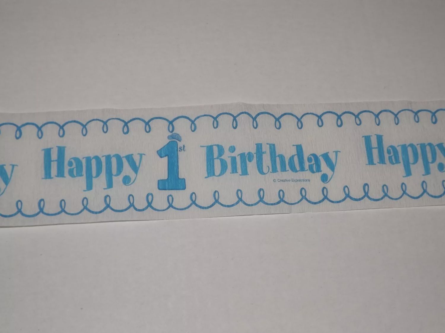 10yards Happy 1st Birthday Blue Streamer