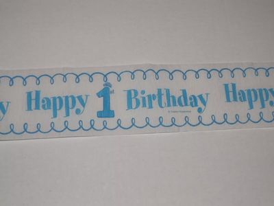 10yards Happy 1st Birthday Blue Streamer