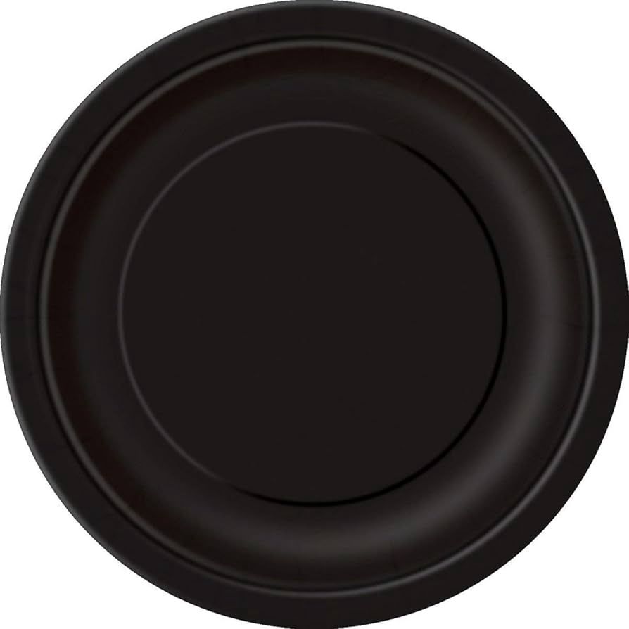 16pcs  Midnight Black Solid Color 9&quot; Plates
